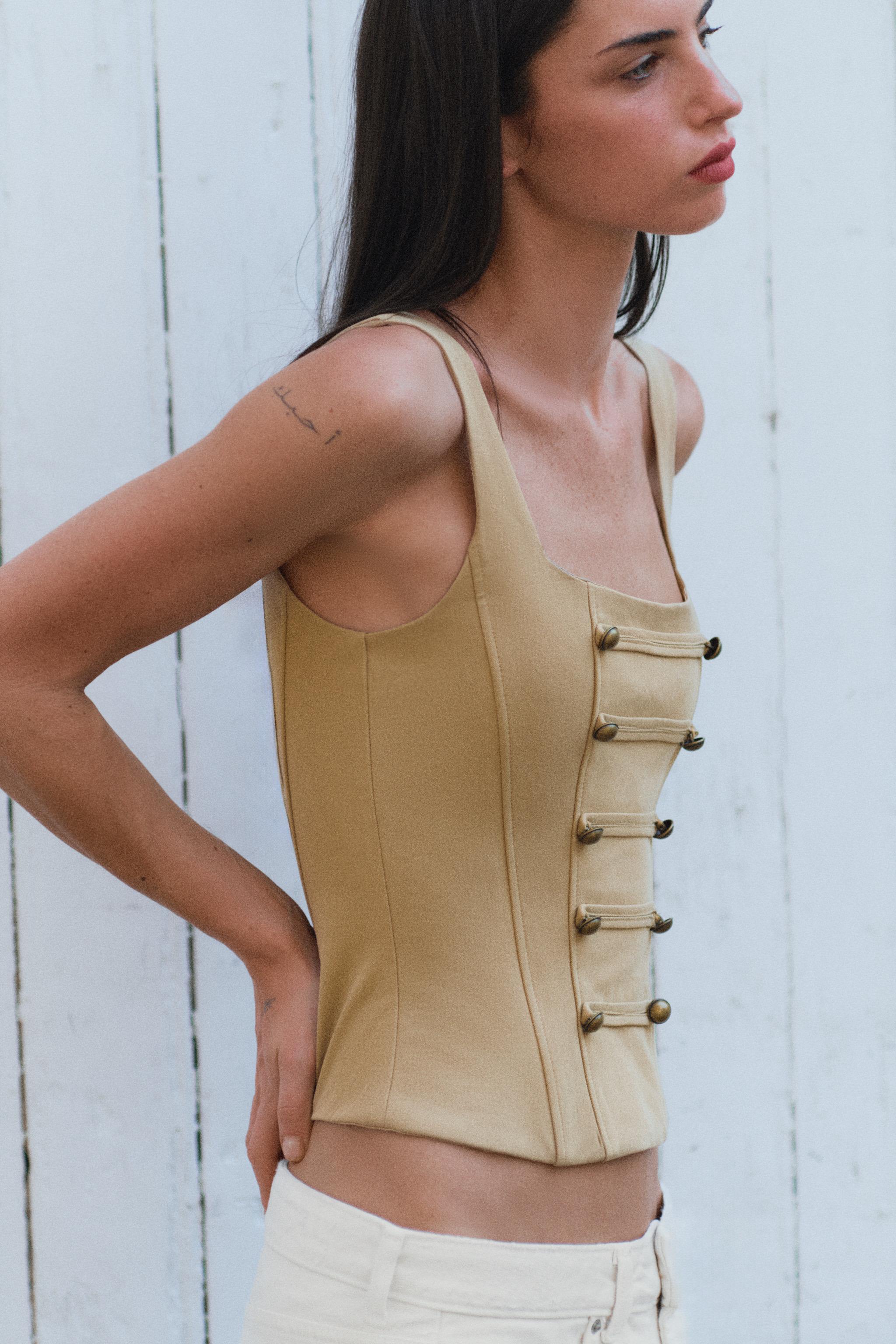 TOP STYLE CORSET À BOUTONS